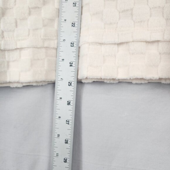 BiBi Fleece Textured Check Pullover Women's 2X Long Sleeve Ivory Soft Cozy - Picture 5 of 6